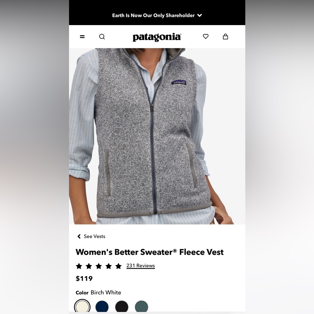 Patagonia Vest, Size S